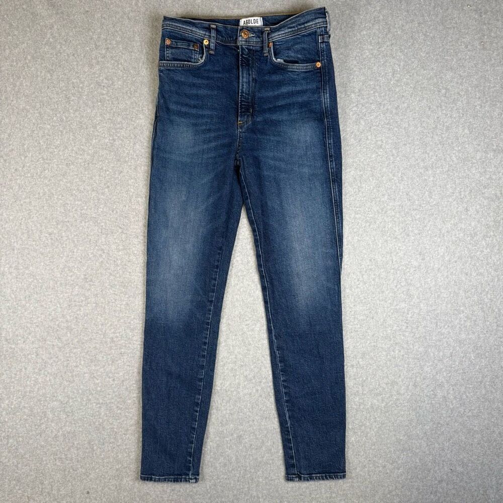 Agolde Womens Size 27 Skinny Denim Jeans Blue Medium Wash Pockets Stretch